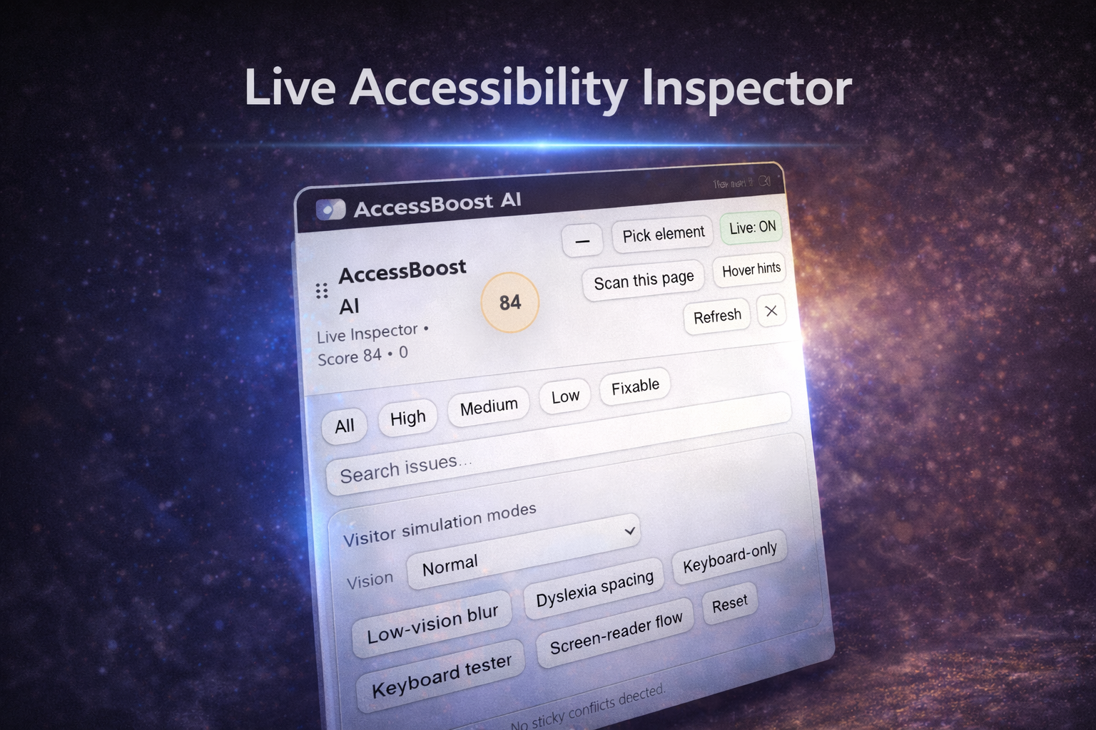 AccessBoost AI Live Inspector Screenshot